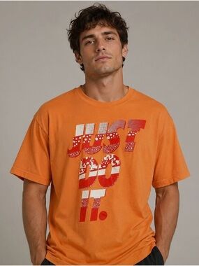 NWT Nike Men's Orange 'Just Do It' Tee
